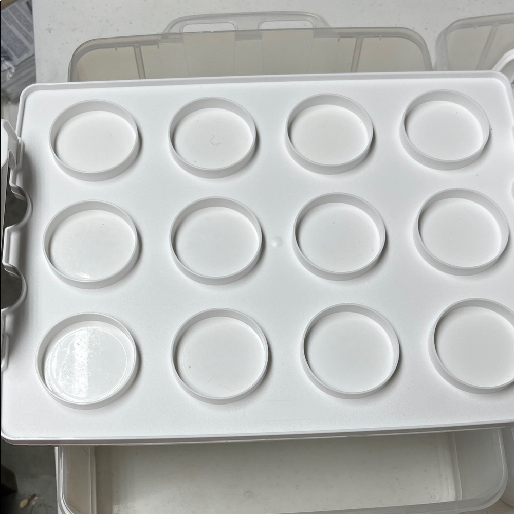 Food Network 24 Cupcake Carrier Clear Double Layer Cupcake Carrier with Handle. - Picture 5 of 9